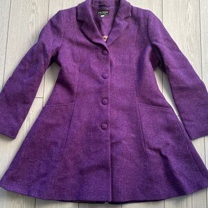 Elegant Eliz Scott Purple Women's Size 14 Pure Wool Dress